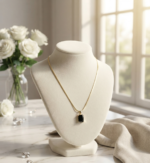 Midnight Onyx Solitaire Pendant Necklace