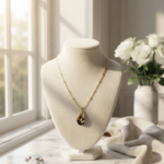 Golden Feather Pendant Necklace