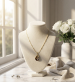 Golden Feather Pendant Necklace