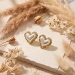 Amour Luminous Heart & Pearl Stud Earrings