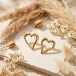 Amore Hollow Gold Heart Stud Earrings