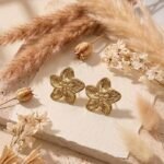 Aura Blossom Textured Gold Stud Earrings