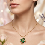 The Emerald Heart Bow Pendant