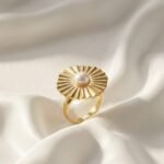 Golden Pearl Bloom Ring