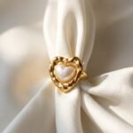 Golden Heart Pearl Ring