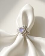 Celestial Heart Opal Charm Ring