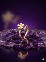 Elegant Floral Enamel Ring - Image 2