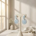 Ivory Aura Statement Drop Earrings (Blue)
