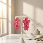Ivory Blossom Statement Earrings (Pink)