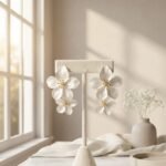Ivory Blossom Statement Earrings (White)