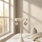 Blush Heart Crystal Drop Earrings