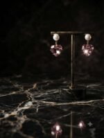 Blush Heart Crystal Drop Earrings - Image 2