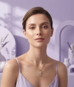 Celestial Leaf Crystal Pendant Necklace - Image 2