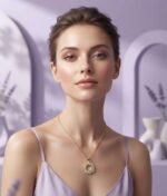 Halo Bloom Crystal Pendant Necklace - Image 2