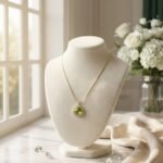 Olive Aura Gemstone Pendant Necklace