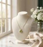 Olive Aura Gemstone Pendant Necklace
