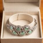 Mint Aura Crystal Cuff Bracelet