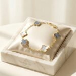 Ivory Clover Charm Bracelet (Black &White)