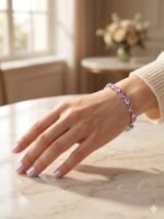 Enchanted Silver Pink Tulip Bracelet - Image 2