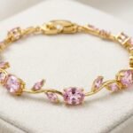 Enchanted Golden Pink Tulip Bracelet