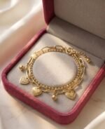 Golden Hearts Charm Layered Bracelet