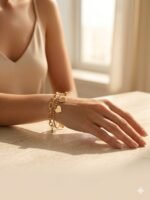 Golden Hearts Charm Layered Bracelet - Image 2