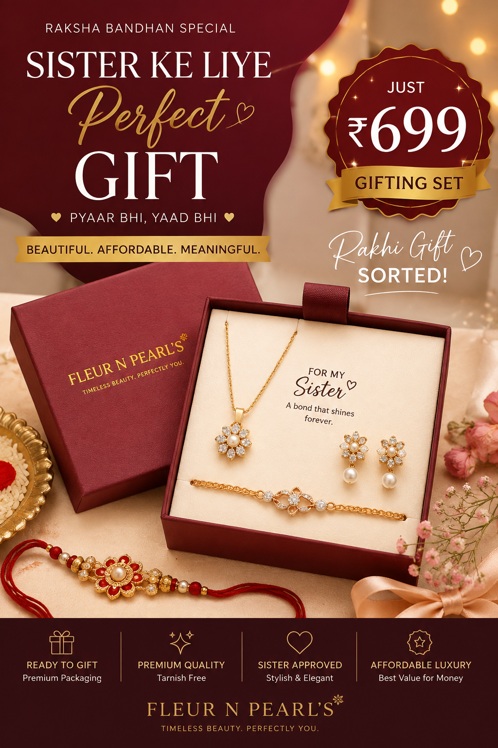 Sister’s Love 3-Piece Raksha Bandhan Gifting Set - Image 1