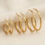 The Essential Gold Hoop Trio ( Textured )