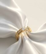 The Structured Pavé Solitaire Ring